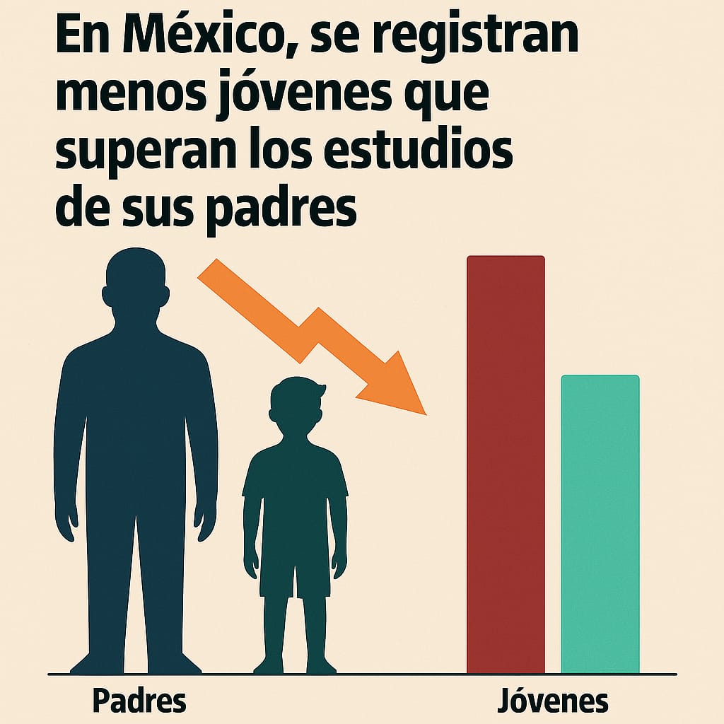 En México, se registran menos jóvenes que superan los estudios de sus padres